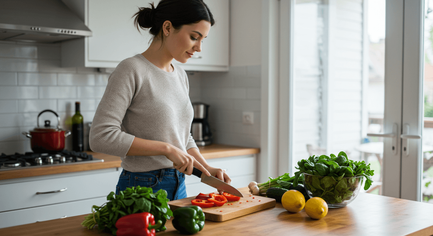 Preparing a Healthy Meal at Home