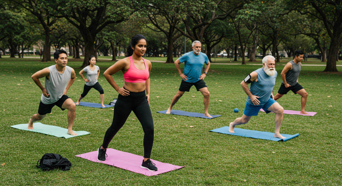 Men and Women Getting Fit