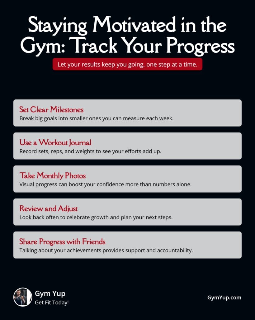 Staying Motivated in the Gym - Track Your Progress - Infographic