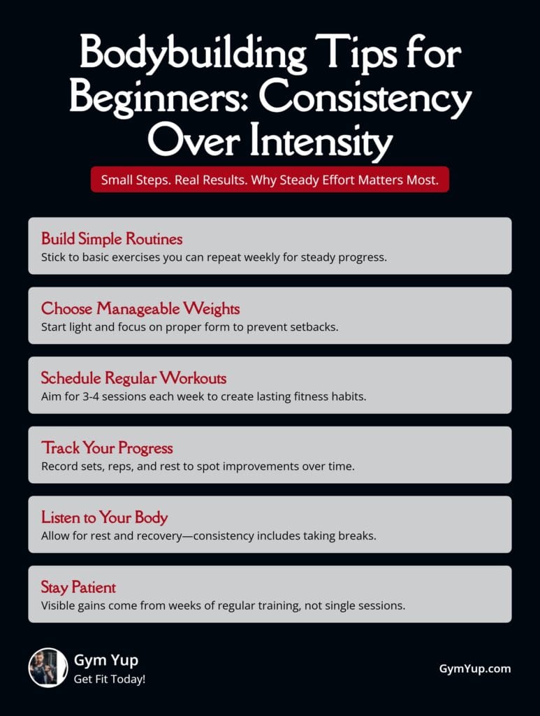 Consistency Over Intensity Bodybuilding Infographic
