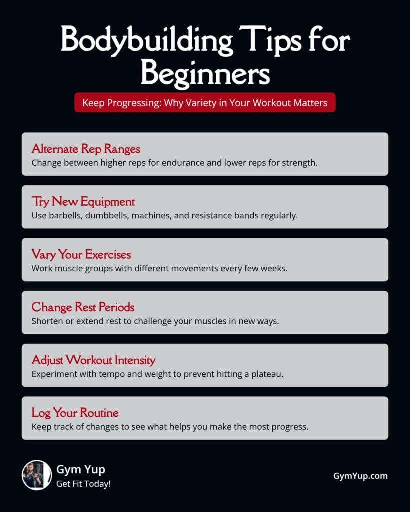 Mix Up Your Routine Bodybuilding Infographic