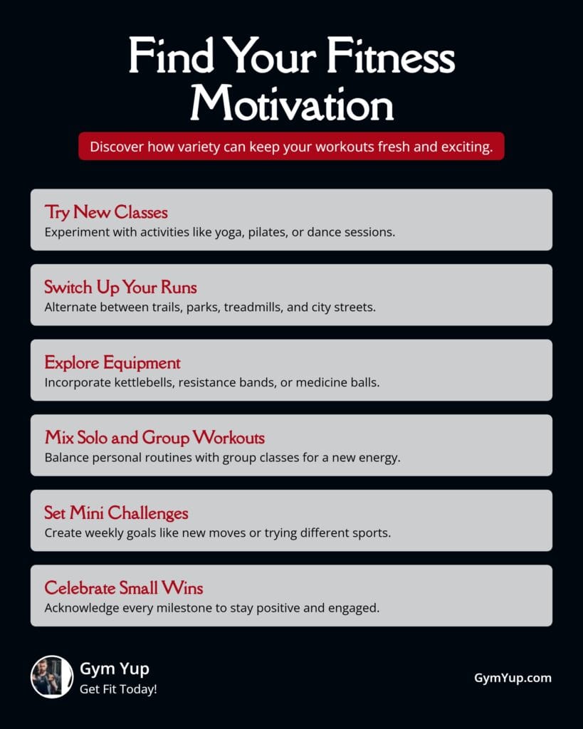 Find Your Fitness Motivation - Mix It Up with Variety - Infographic